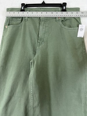 Gap Mid Rise Ultrasoft Baggy Jeans Green 6 Petite 28 Womens Wide Leg New NWT