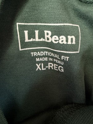 LL Bean Mock Neck Shirt Mens XL Reg Traditional Fit Long Sleeve Green Knit Pima