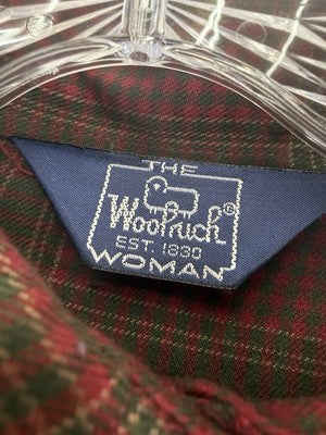 Woolrich Shirt Womens 10 Vintage Red Plaid Button Up Long Sleeve