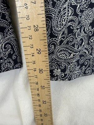Rafaella Comfort Pants 10 Pull On Blue Paisley Print Womens