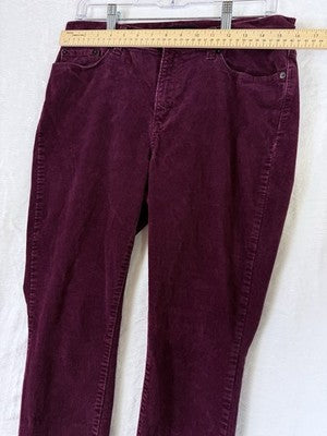 Banana Republic Corduroy Pants 30 10 Womens Burgundy Red Purple Mid Rise