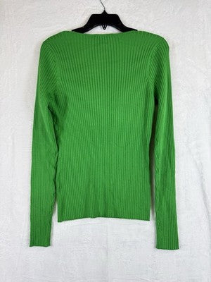INC International Concepts Tops Large Faux Wrap Long Sleeve Green Womens New