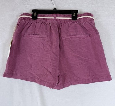 C&C California Linen Shorts Large Pink Belt Womens New NWT