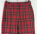 J Crew Kelsey Pant 4 Red Tartan Plaid Flare Pants Womens