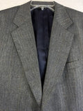 Jos A Bank Blazer 39R 100% Silk Gray Herringbone Windowpane Plaid Mens Jacket