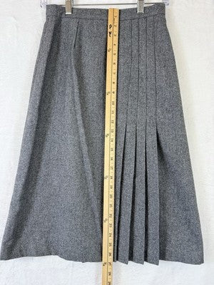 Vintage 80s Womens Blazer Skirt Suit Set 8 10 Gray Wool Dark Academia Whimsigoth