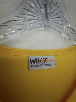 Wikz Evaporative Cooling T Shirt Womens XL V Neck Yellow New NWT