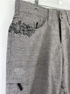 Roxy Snowboard Pants Womens Medium Gray Tweed Textured Ski Winter Snow Pants