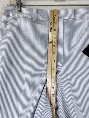 Brooks Brothers Seersucker Pants Womens 6 Caroline Fit Stretch Blue White New