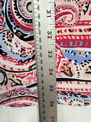 Tommy Hilfiger Dress 8 Bell Sleeve Shear Red Blue Paisley Print Womens