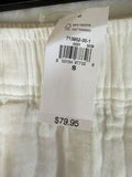 Gap Cotton Gauze Easy Barrel Leg Pants Small Women White Pull On Pockets New NWT