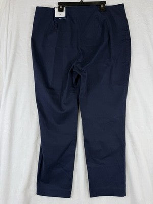 Charter Club Crop Pants 16 Blue Pull On Chelsea Skinny Leg Twill Womens New NWT