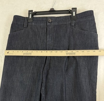 Lee Denim Capri Pants 12 Petite Dark Blue Jean Womens Just Below The Waist