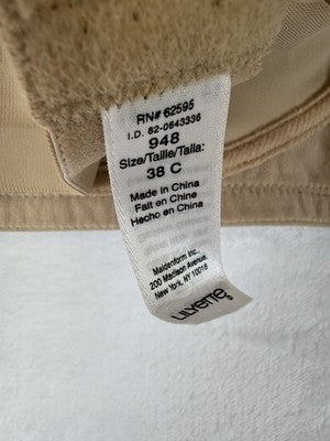 Lilyette Bra 38C Back Smoothing Beige 948 Wireless Soft Cup Beige Womens New NWT