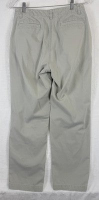 LL Bean Womens 8 Khaki Pants Tan Beige Vintage 90s High Rise 100% Cotton