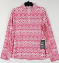 IBKUL Womens Long Sleeve Top XXL 1/4 Zip Mock Neck Pink Barbara 2X Golf