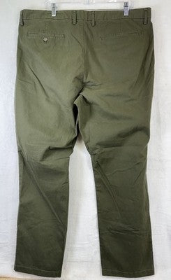 Old Navy Chinos 40x30 Mens Green Pants Flat Front Slim Built In Flex