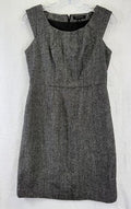 Banana Republic Tweed Dress 4 Gray Sleeveless Wool Blend Sheath