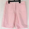 Talbots Perfect Shorts 6 Seersucker Pink White Striped 10” 100% Cotton Womens
