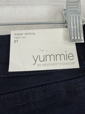 Yummie By Heather Thomson Pants 31 Super Skinny Nightfall Blue Womens New NWT