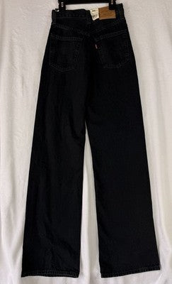Levis Ribcage Wide Leg Jeans 23 Black High Rise Jeans 23x34 Levi’s New NWT
