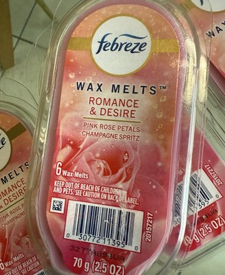 New Febreze Wax Melts Pink Rose Petals Champagne Spritz Lot 4 Floral Scented