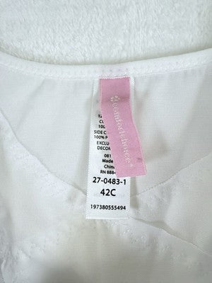 Comfort Choice 42C Longline Bras Lot White Embroidered Posture Front Close
