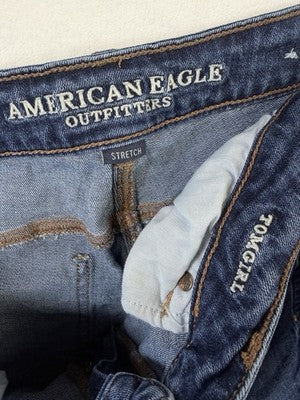 American Eagle Jeans Women 14 Tomgirl Button Fly Blue Denim