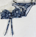 Venus Bandeau Bikini Set C Top 4 Bottom Blue Paisley Push Up Womens
