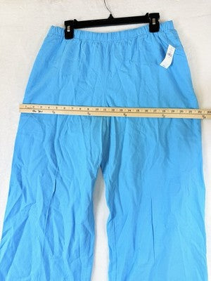 Gap Linen Pants Medium Womens Blue Linen Blend Easy Pull On Wide Hem New NWT