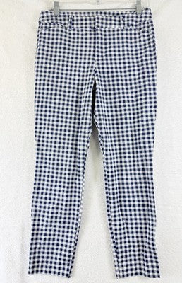 Old Navy Pixie Pants 6 High Rise Blue Gingham Womens