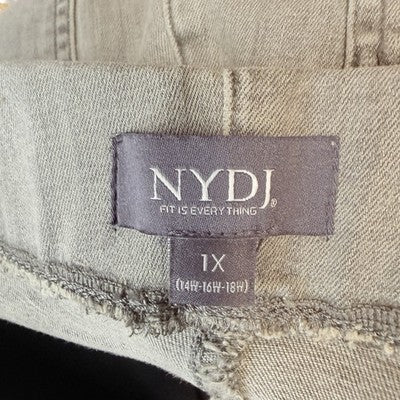 NYDJ Pull On Jeans 1X Gray Black Lot SanSpring Denim Lift Tuck Plus Size Womens