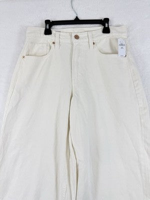 Gap Wide Leg Jeans Women 26 2 Petite Super Baggy Off White Ivory New NWT