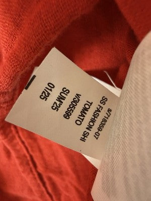 Gap Cotton Gauze Dolman Shirt XL Womens Top Red Button Up Short Sleeve New