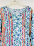 Lands End Rash Guard Womens 3X Swim Top Shirt Long Sleeve Blue Plus Size
