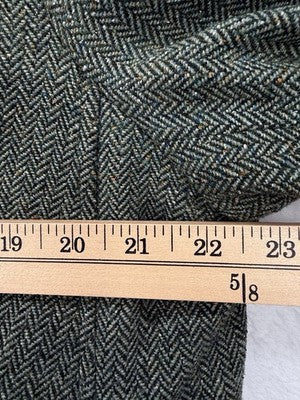 LL Bean Wool Blazer Womens 1X Green Jacket Vintage Silk Blend Tweed Plus Size