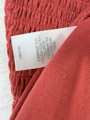 J Jill Large Tall Dress Midi Fit And Flare Knit Pink Sleeveless Ruched Women