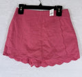 Gap Kids Linen Skort Medium 8 Girls Scallop Melon Pink Skirt W/ Shorts New