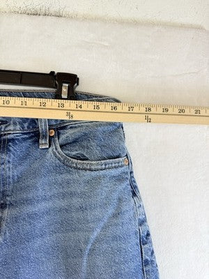 American Eagle Jeans Women Size 8 Short Barrel Leg Blue Wide Leg