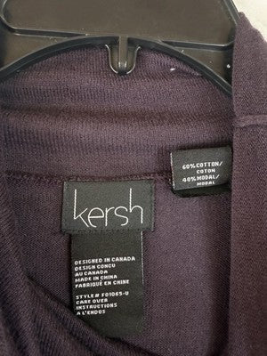 Kersh Cowl Neck Sweater Poncho Plum Purple OSFA Cotton Modal Womens New NWT