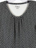 LL Bean Tops Women XL Petite Sleeveless Knit Tee Black Ivory Print Tencel