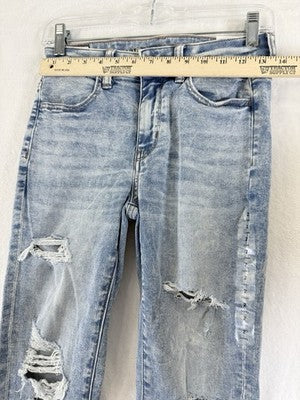 American Eagle High Rise Jegging Crop 2 Long Distressed Cloud Wash Blue New NWT