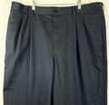 LL Bean Pants 38x32 Natural Fit Blue Mens Pleated 100% Cotton Khaki Chinos
