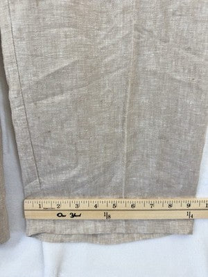 Talbots Southampton Pants 16 100% Linen Beige Straight Leg Womens