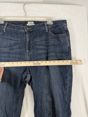 LL Bean Favorite Fit Jeans 18 Petite Flannel Lined 18P Blue Straight Leg Womens