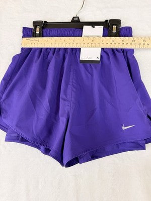 Nike One Womens Dri-FIT High-Waisted 3" 2-in-1 Shorts XS Purple New