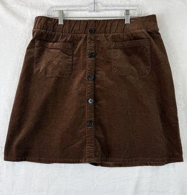 Torrid Mini Skirt 1 Corduroy 1X Brown Plus Size Womens Pull On