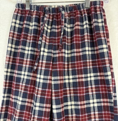 LL Bean Flannel Pajama Pants XS Petite Red Plaid Cozy 100% Cotton Womens