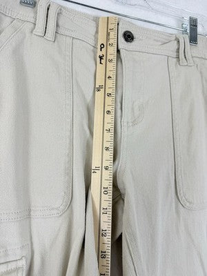 Aeropostale Cargo Flare Pants 12 Womens Tan Thick Cotton Stretch