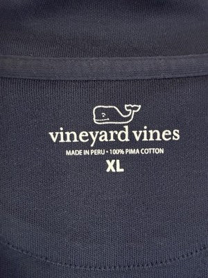 Vineyard Vines Quarter Zip XL Mens Navy Blue Long Sleeve Shirt Mock Neck Pima
